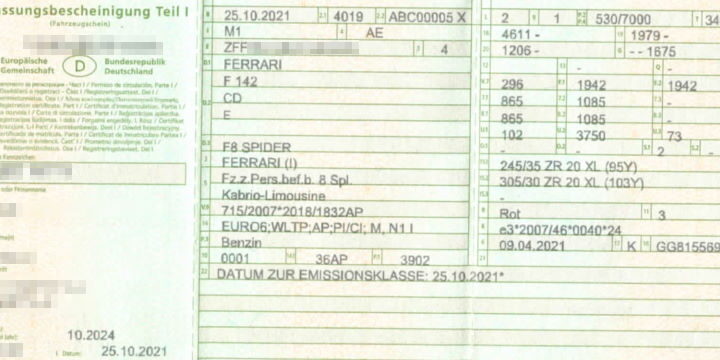 Erstzulassung und Baujahr