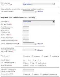 Versicherungsanfrage